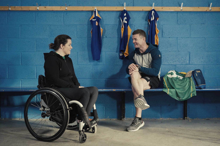 Brian O'Driscoll Meeting Irish Wheelchair Rugby Legend Ciara Staunton