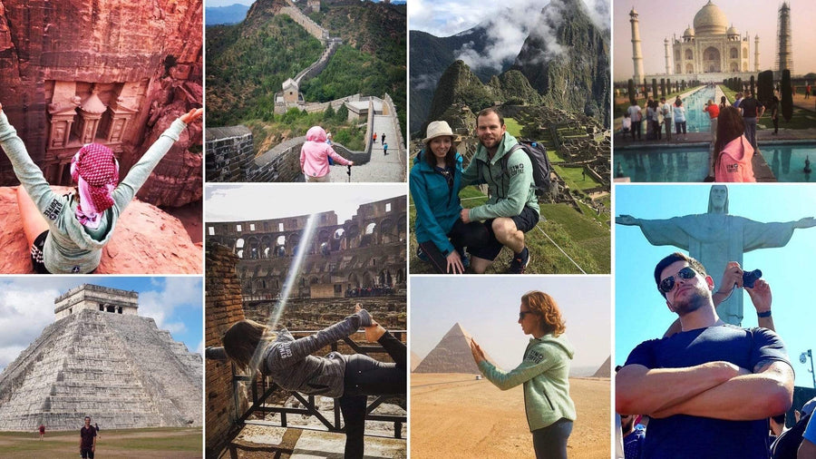 Gym+Coffee Hoodies in the Wild Snapped at all 7 Wonders of the World!