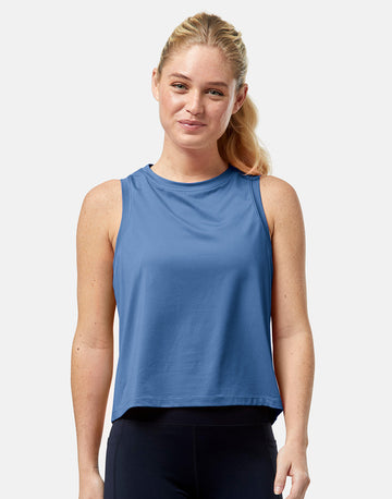 Boxy Crop Tank in Oasis Blue