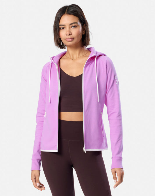 Chill Zip Hoodie in Neon Pink