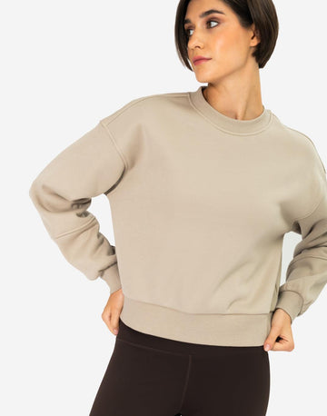 Sierra Fleece Crew in Rich Taupe - Sweatshirts - Gym+Coffee IE