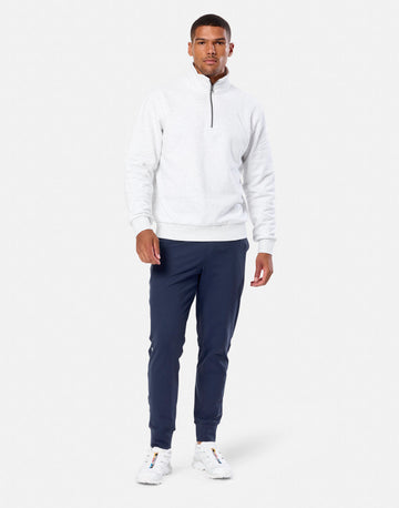 Clubhouse Half Zip in White Marl