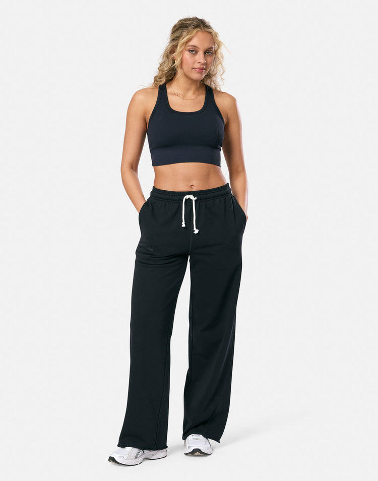 Clubhouse Wide Leg Jogger in Black