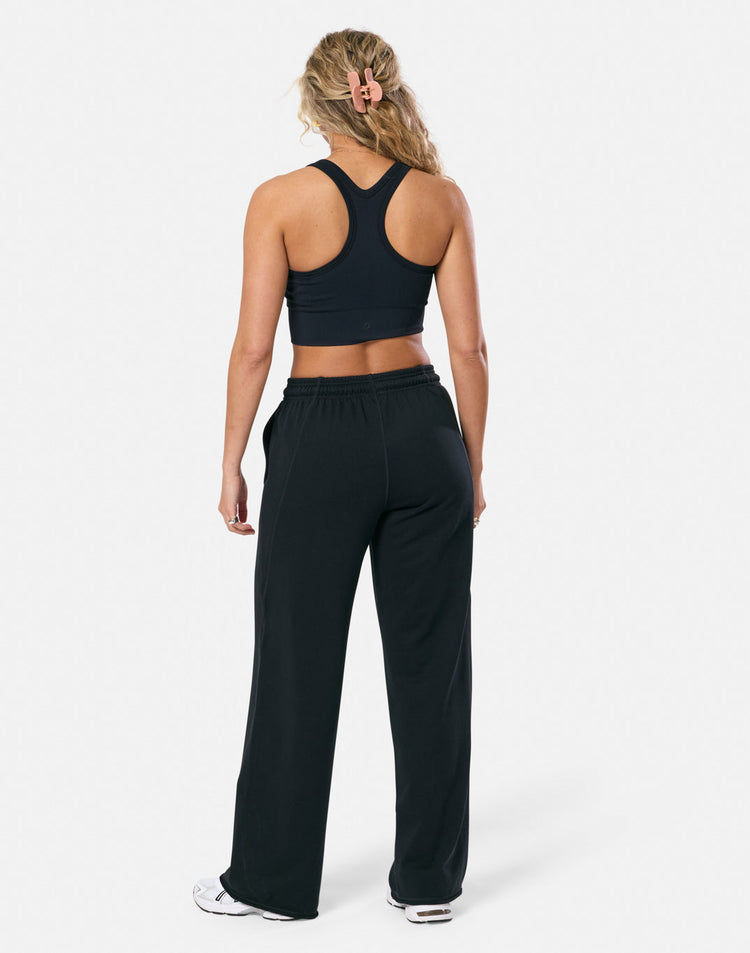 Clubhouse Wide Leg Jogger in Black
