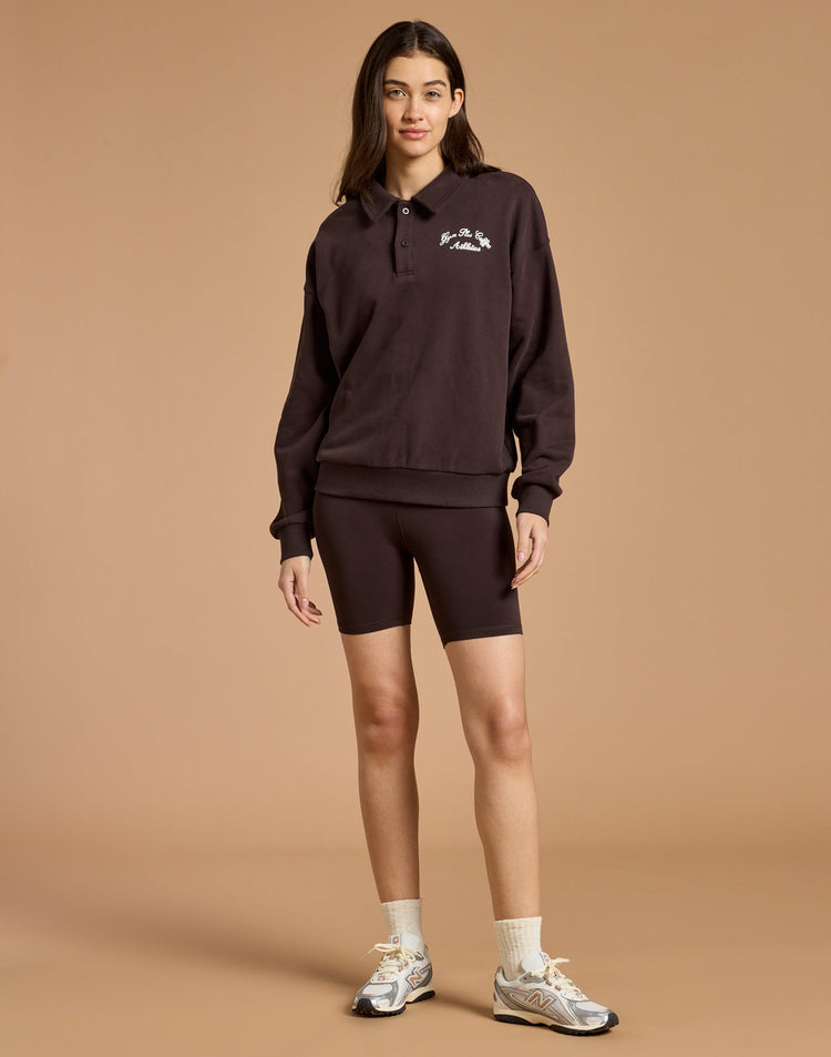 Daily Collared Sweatshirt in Mocha Bean
