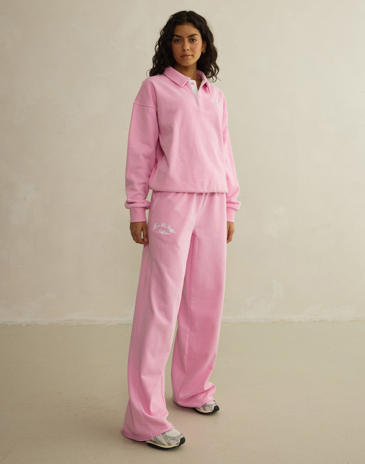 Wide Leg Jogger in Pink Blossom