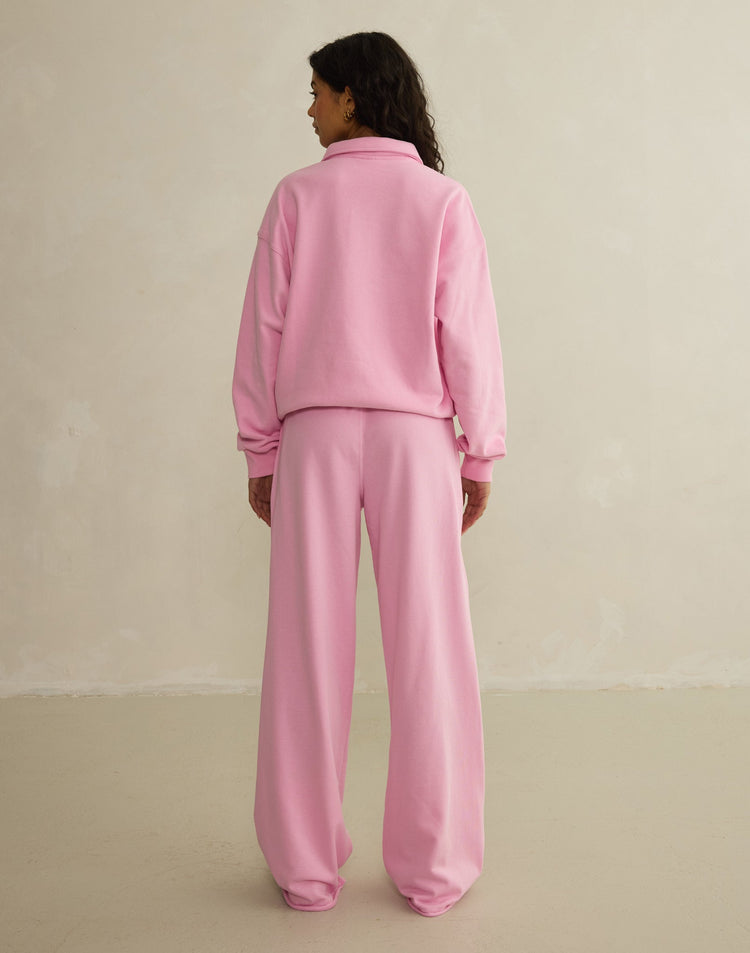 Wide Leg Jogger in Pink Blossom