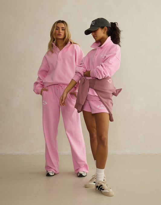 Wide Leg Jogger in Pink Blossom