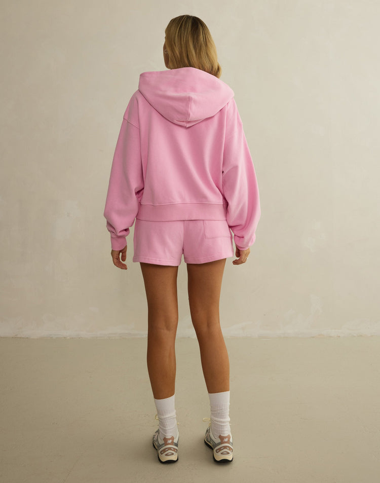 Daily Zip Hoodie in Pink Blossom