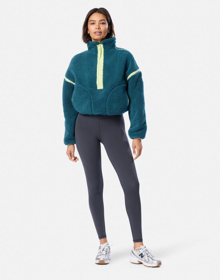 Industry Fleece Half Zip in Deep Teal