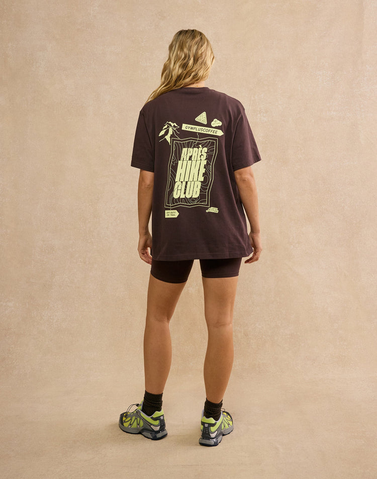 Oversized Print Tee in Mocha Bean