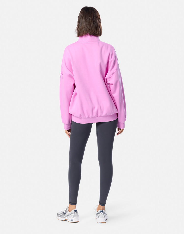 Snap Collar Sierra Sweatshirt in Fuchsia Pink
