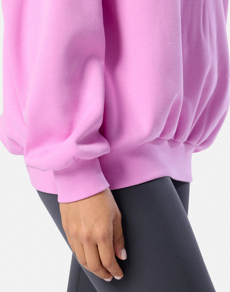 Snap Collar Sierra Sweatshirt in Fuchsia Pink