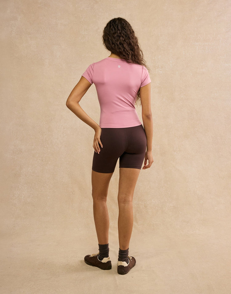Soft-Motion Tee in Pink Velvet