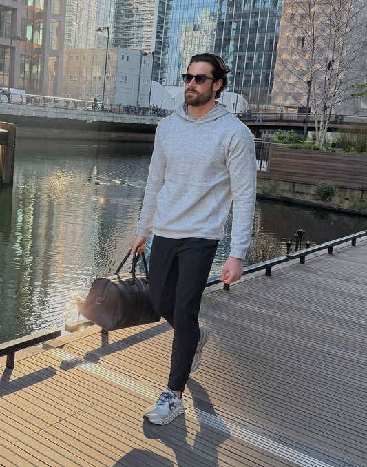 Textured Hoodie in Heather Grey