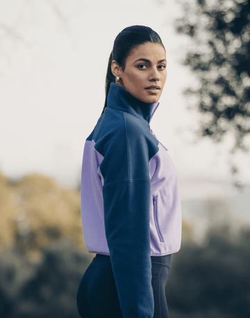 Half Zip Crop Polar Fleece in Lilac - Fleeces - Gym+Coffee IE