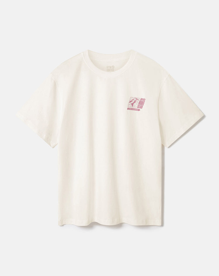 Oversized Print Tee in Warm White