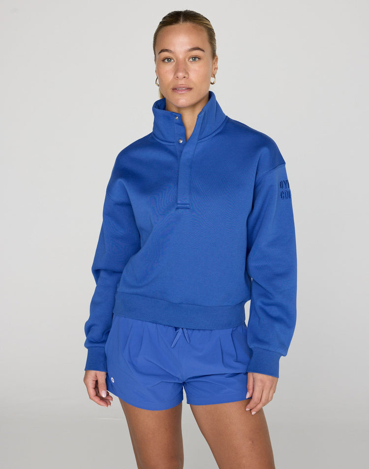 Daily Snap Collar Sweatshirt in Tidal Blue