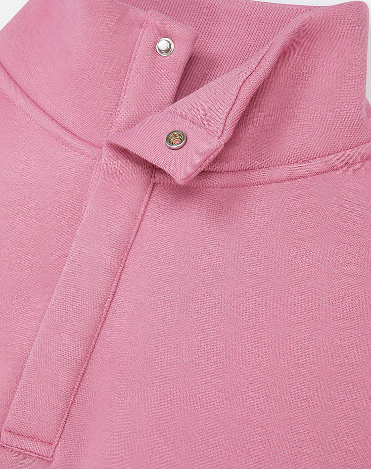 Snap Collar Sierra Sweatshirt in Pink Velvet