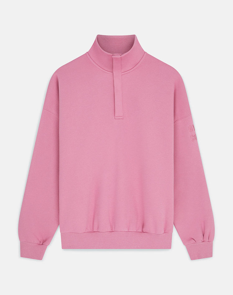 Snap Collar Sierra Sweatshirt in Pink Velvet