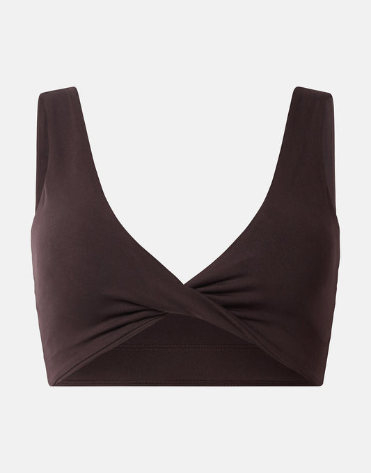 Soft-Motion Twist Bra in Mocha Bean
