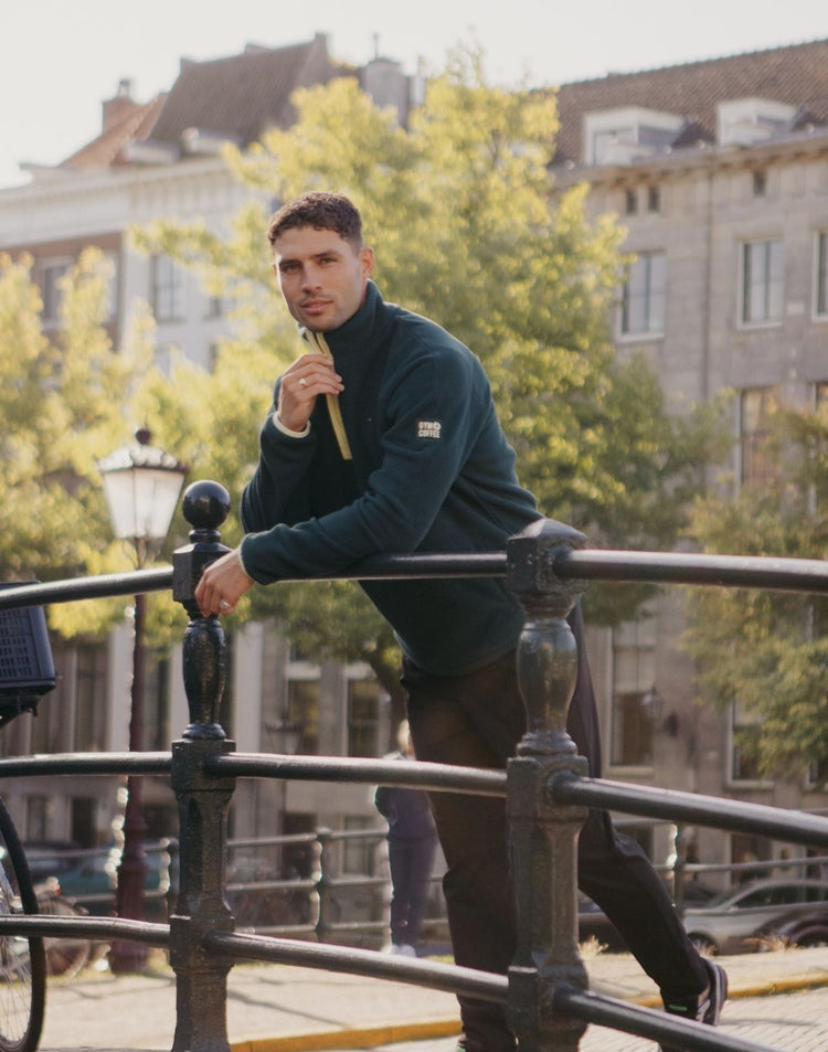 Half Zip Polar Fleece in Amazon Green